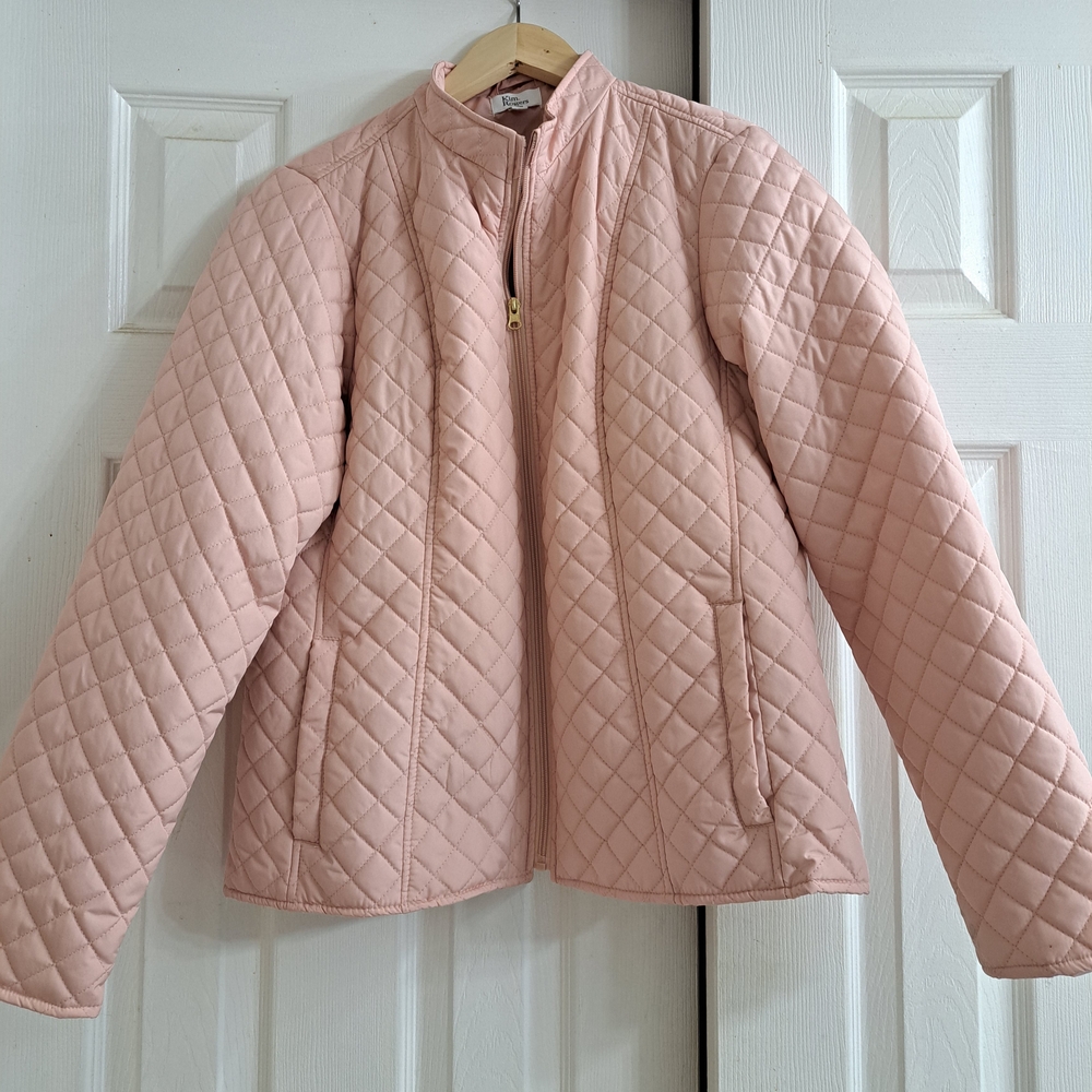 Kim Rogers Rose Blush Pink Quilted Puffer Jacket Fall Winter Like New Coat